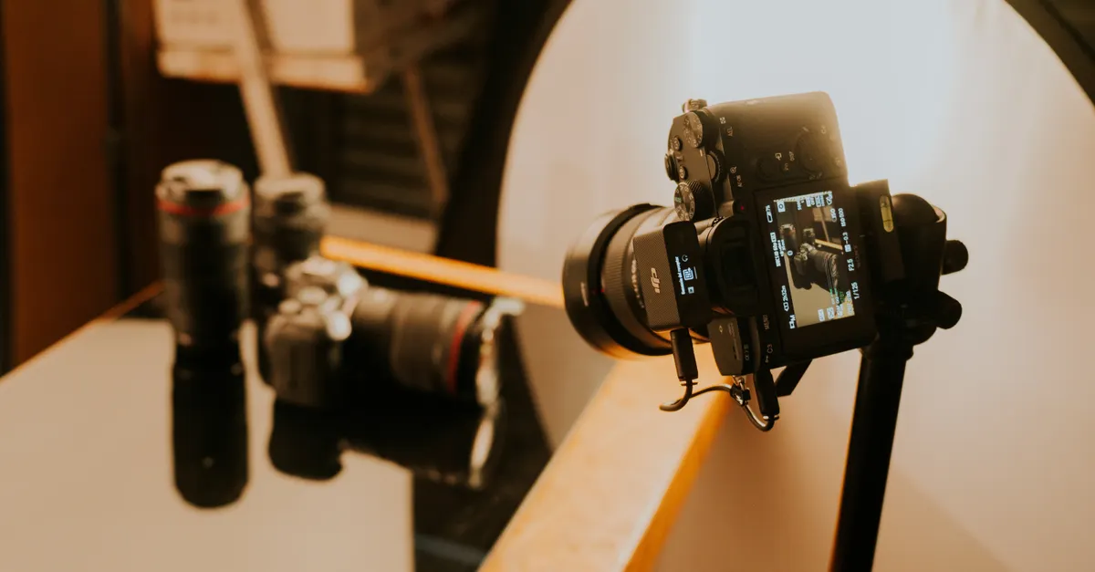 Content creator filming a product campaign