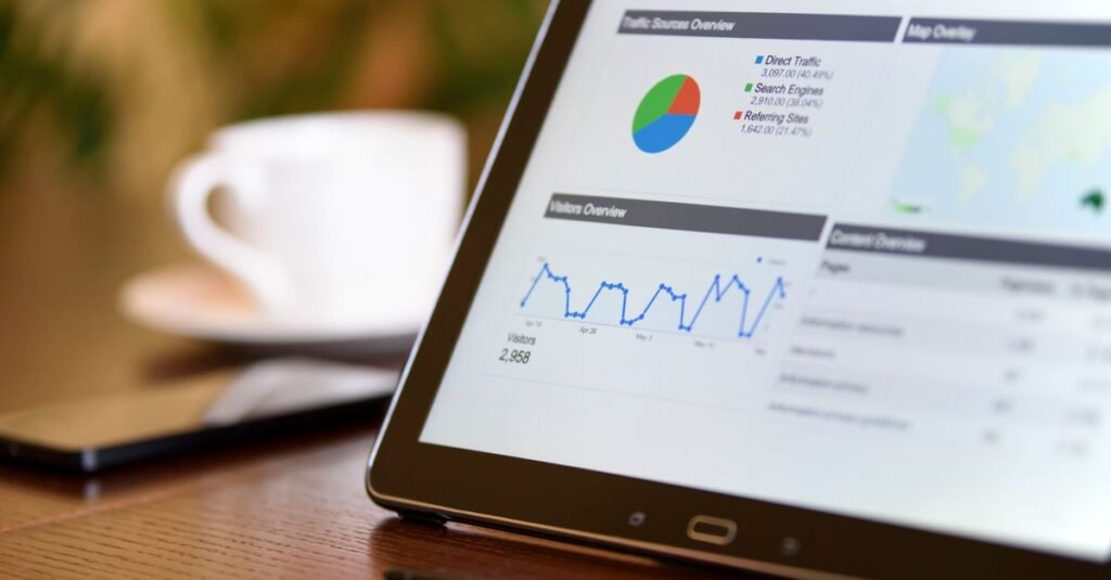 SEO analytics dashboard showing website traffic growth